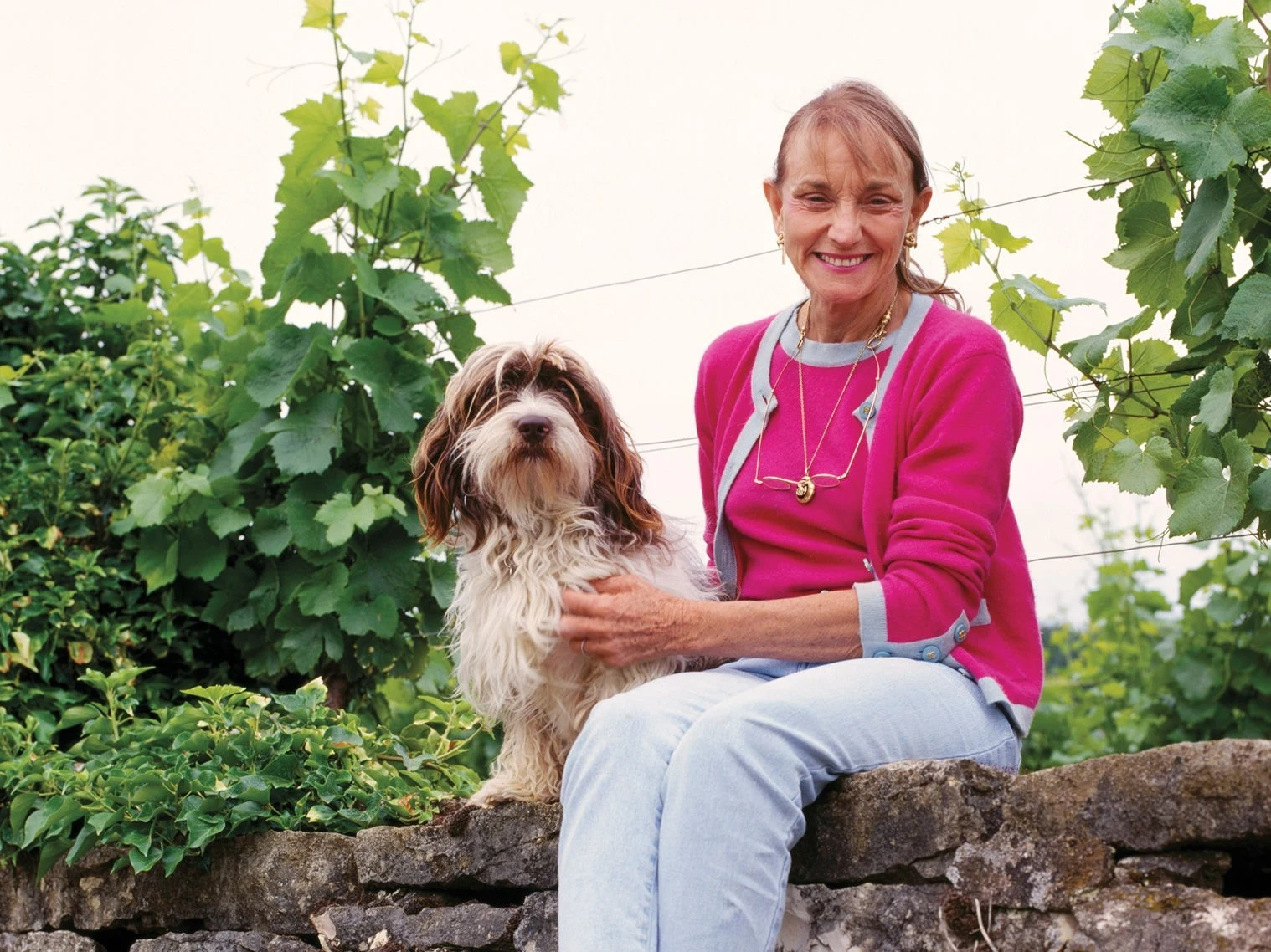 Lalou Bize-Leroy in her Vosne-Romanée vines.