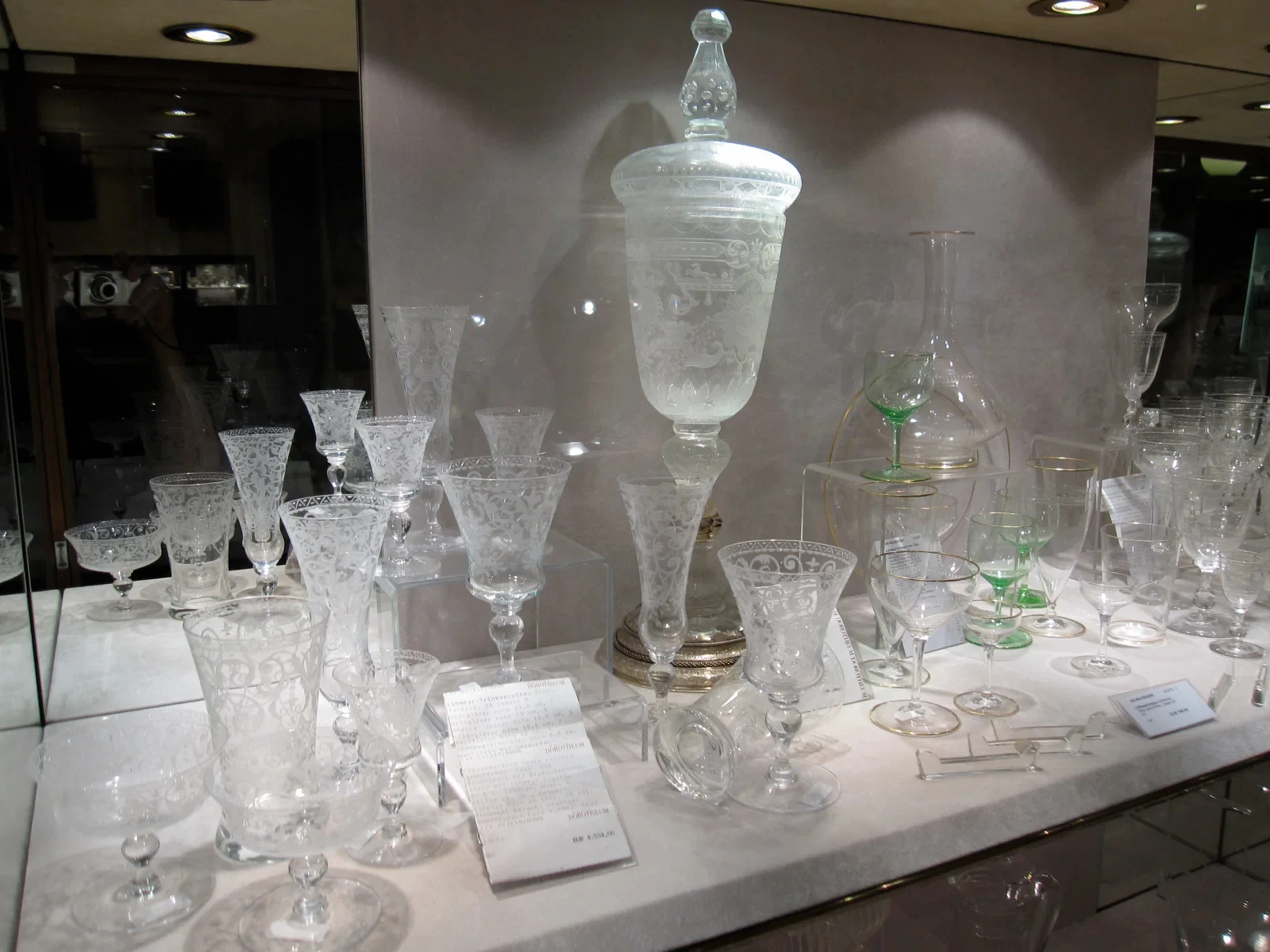 Historical J. & L. Lobmeyr drinking service with wine, sherry, liqueur, and Champagne glasses