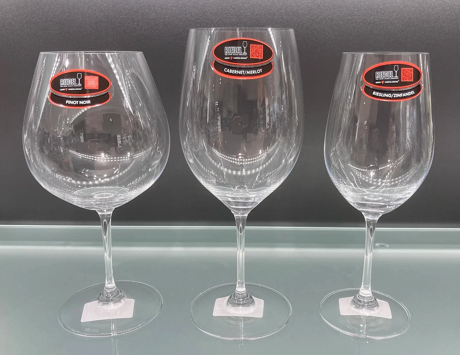 A set of Riedel wine glasses