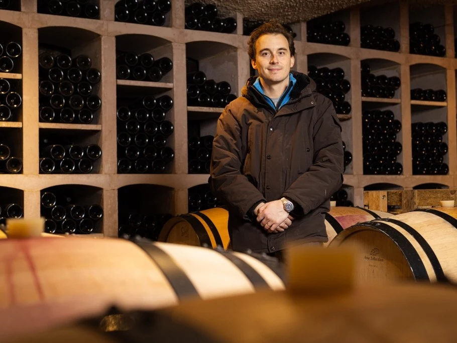 Charles Lachaux in the Arnoux-Lachaux cellar.