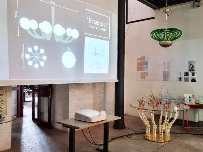 Abate Zanetti glass school showcases innovative chandelier designs and decorative glasswork.