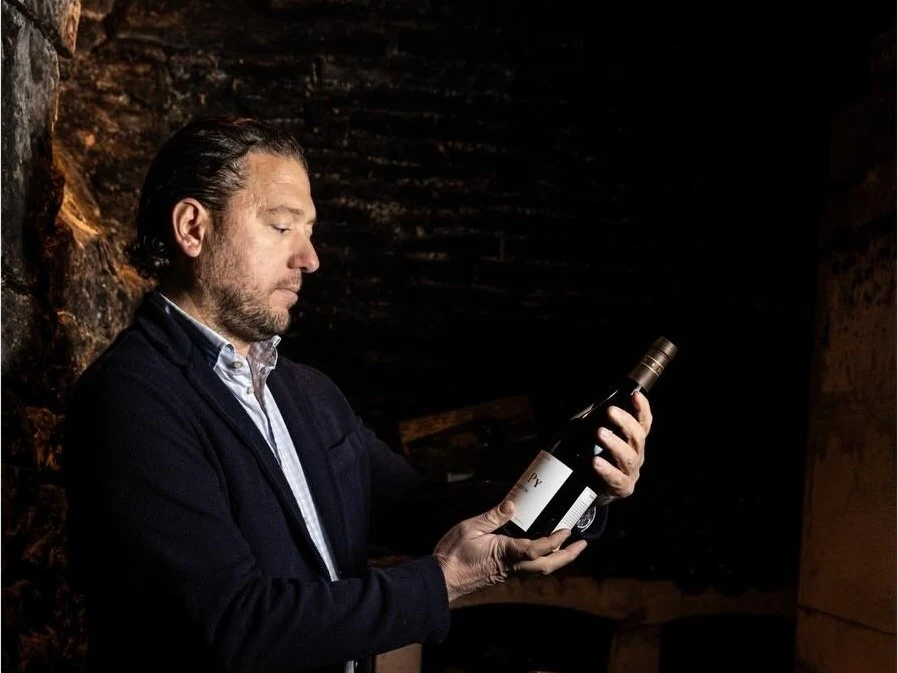 Loïc Dugat-Py in the Domaine Dugat-Py cellar in Gevrey-Chambertin (© Bénédicte Manière).